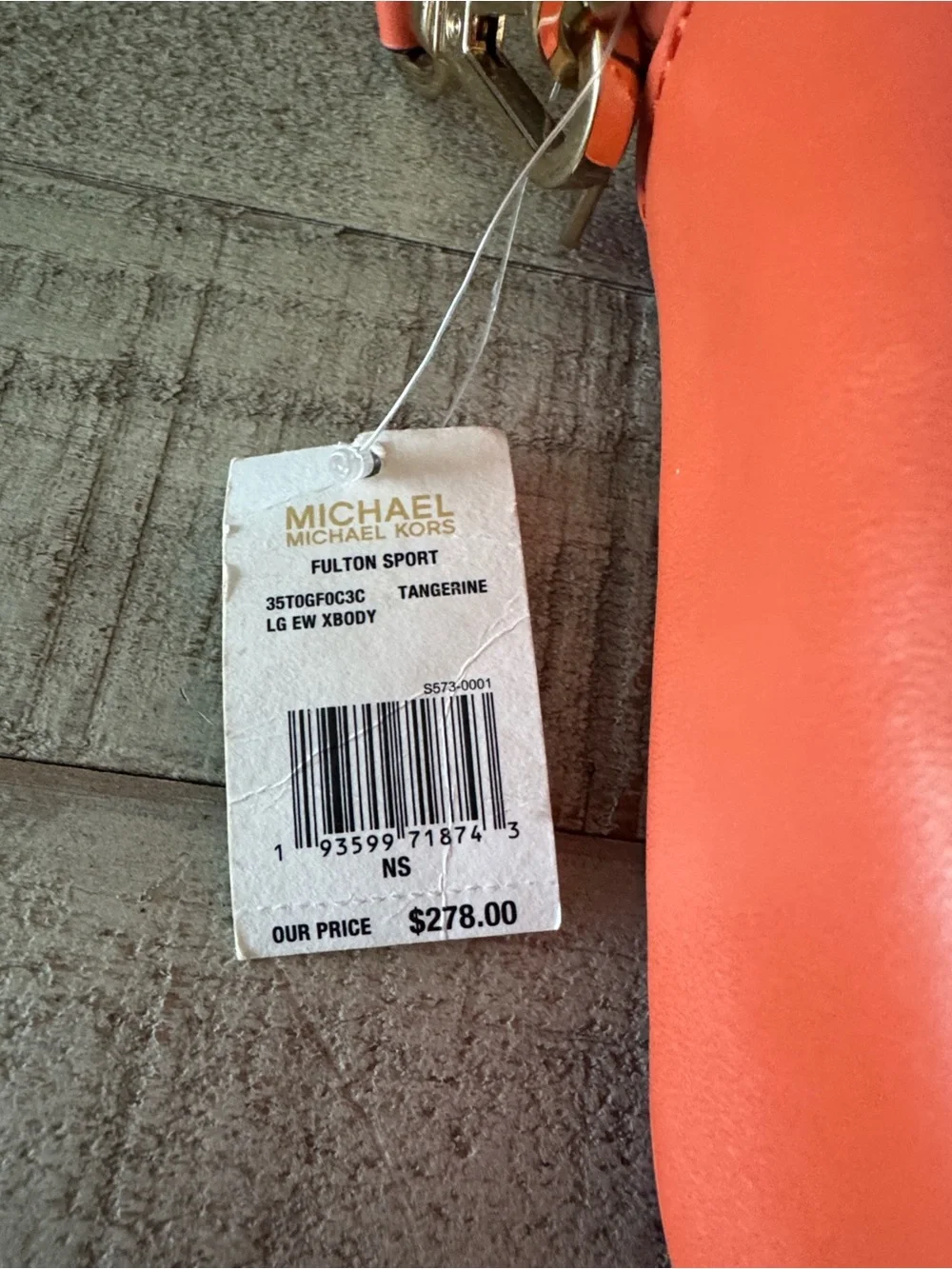 Michael Kors Cream and Orange Crossbody Bag with MK Logo Patch - Picture 3 of 13